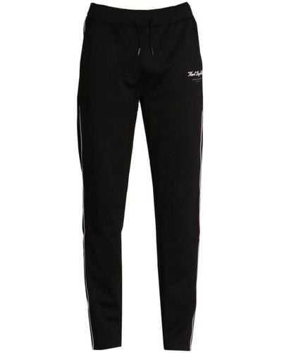 Karl Lagerfeld Logo-embroidered Drawstring-waist Track Trousers - Black