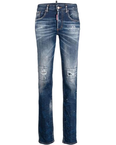 DSquared² Skinny-Jeans mit Bleached-Effekt - Blau