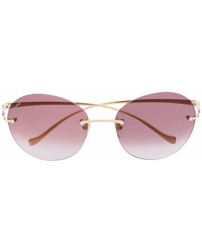 Cartier Sonnenbrille mit rundem Gestell - Mettallic