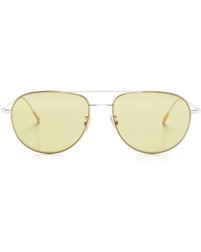 Cutler and Gross Two-tone Pilot-frame Sunglasses - Natural