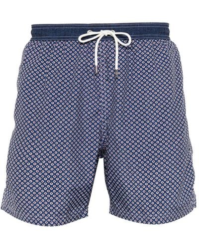 Paul & Shark Geometric-print Swim Shorts - Blue