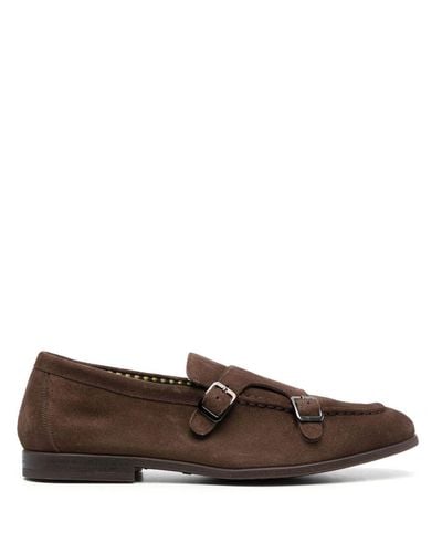 Doucal's Buckle-fastening Suede Monk Shoes - Brown