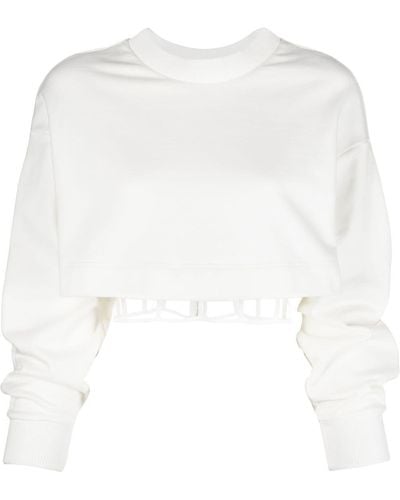 Alexander McQueen Sweatshirt mit abgeschnittenem Korsett - Weiß