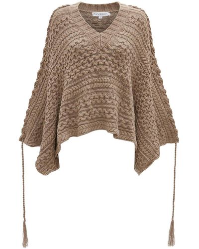 JW Anderson Cropped-Pullover mit Zopfmuster - Braun
