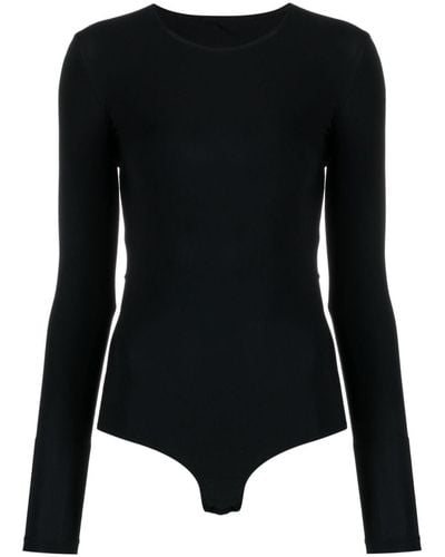 MM6 by Maison Martin Margiela Numbers-motif Longsleeved Bodysuit - Black