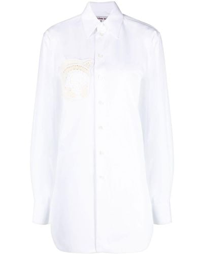 Stella McCartney Crochet-patch Long-sleeve Shirt - White
