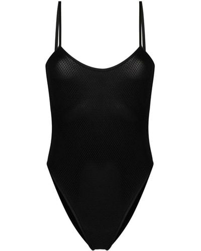 Leslie Amon Mesh-panelling Swimsuit - Black