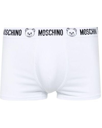 Moschino Slip en jersey à bande logo - Blanc