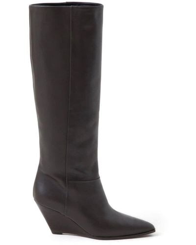 Closed 70mm Wedge Boots - Black