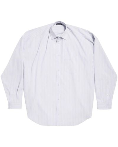 Balenciaga Camisa Cocoon a rayas - Blanco