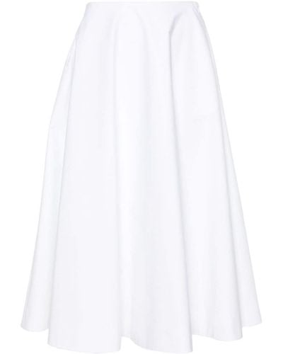 Valentino Garavani Poplin Midi Skirt - White