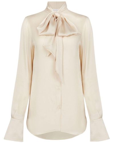 Nina Ricci Blouse en satin à col lavallière - Neutre