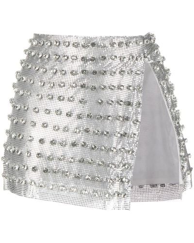retroféte Deandra Crystal-embellished Mini Skirt - Grey