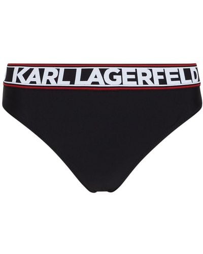 Karl Lagerfeld Bas de bikini à bande logo - Noir