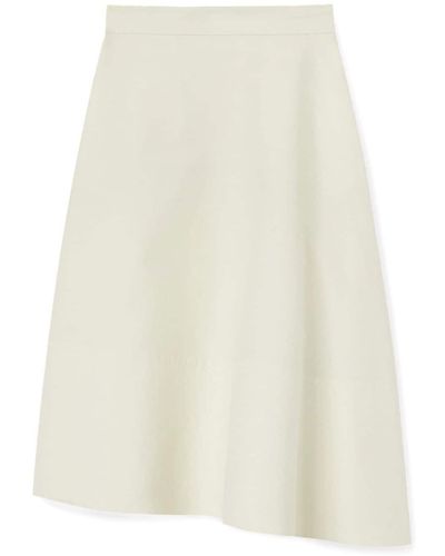 Jil Sander Asymmetric Midi Skirt - White