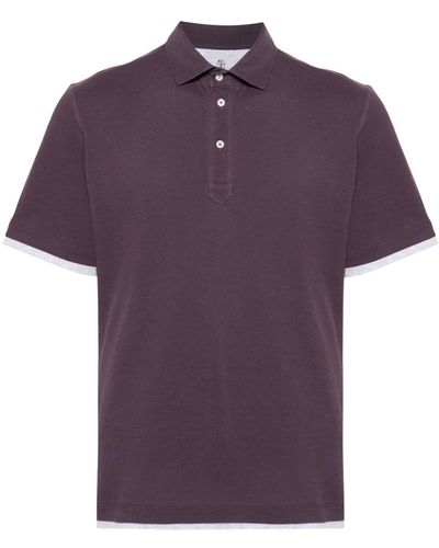 Brunello Cucinelli Polo de piqué - Morado