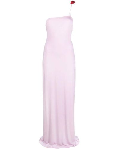 Magda Butrym One-shoulder Rosette-appliqué Maxi Dress - Pink