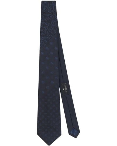 Etro Paisley-print Silk Tie - Blue