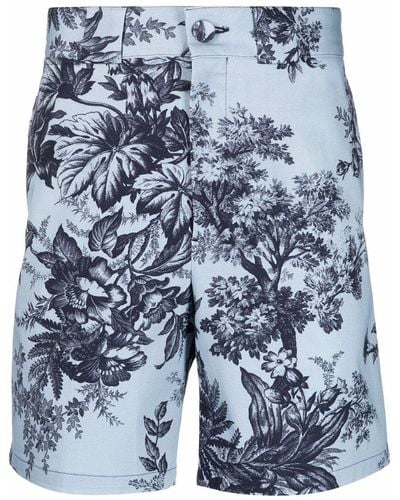 Erdem Floral-print Bermuda Shorts - Blue