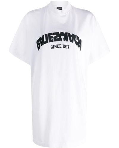 Balenciaga Camiseta oversize con logo estampado - Blanco