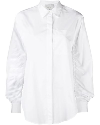 3.1 Phillip Lim Ruched Long-sleeve Shirt - White