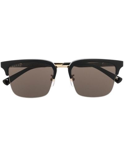 Gucci Sonnenbrille mit eckigem Gestell - Braun