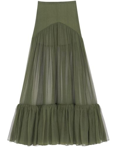 Saint Laurent High-waisted Maxi Skirt - Green