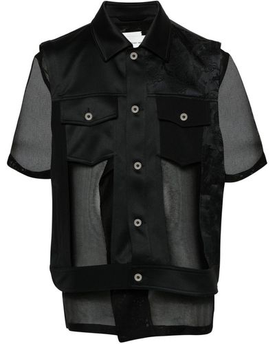 Feng Chen Wang Layered Cut-out Vest - Black