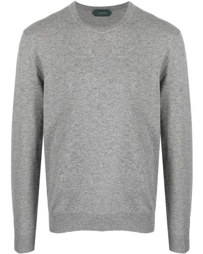 Zanone Mélange-effect Cashmere Sweater - Grey