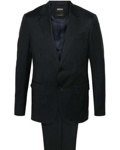 Zegna Single-breasted Wool Suit - ブラック