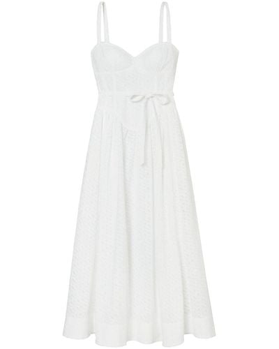 Tory Burch Cotton Broderie-anglaise Midi Dress - White