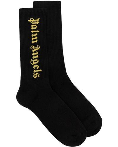 Palm Angels Intarsia-knit Ankle-length Socks - Black