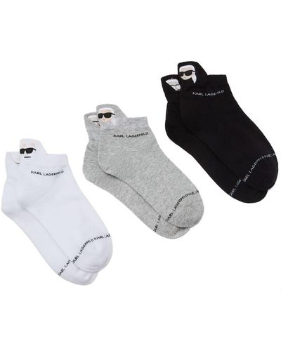 Karl Lagerfeld Ikonik Intarsia-knit Socks (pack Of Three) - Black