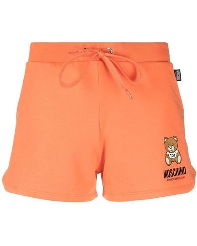 Moschino Pantalones cortos con estampado Teddy Bear - Naranja