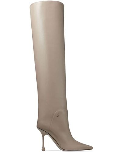 Jimmy Choo Kniehohe Cycas Stiefel 95mm - Weiß
