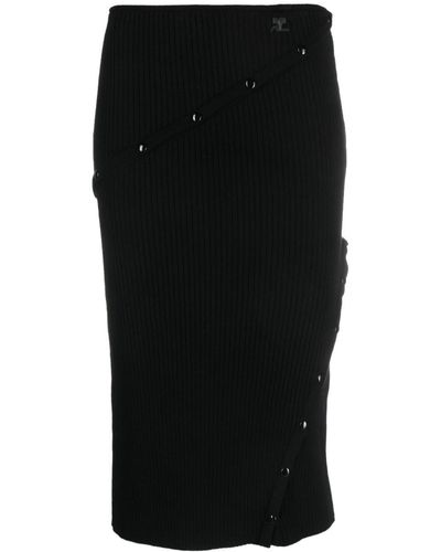 Courreges Detachable-panel High-waist Skirt - Black