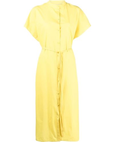 Yves Salomon Short Sleeve Mid-length Dress - Yellow