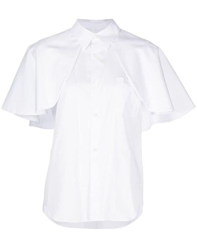 Comme des Garçons Ruffle-detailing Cotton Shirt - White