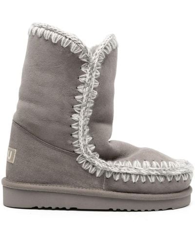 Mou Eskimo Bold Suede Boots - Grey