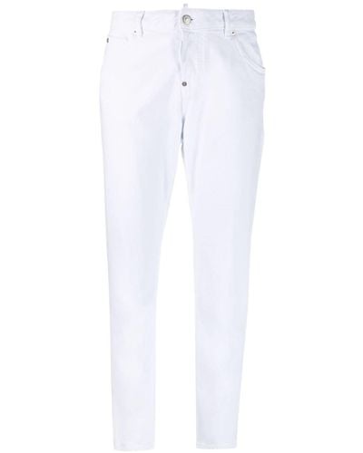 DSquared² White Bull Cropped Jeans