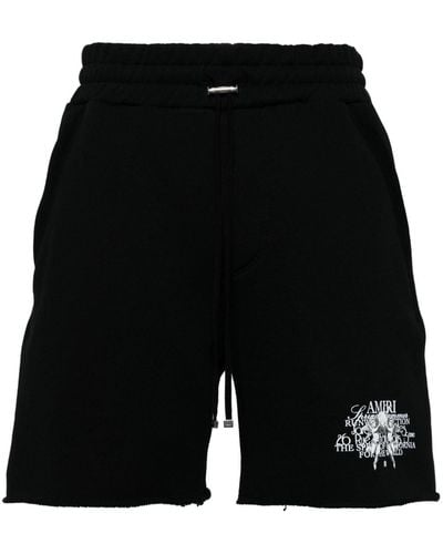 Amiri Logo-print Cotton Track Shorts - Black