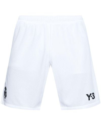 Y-3 X Real Madrid Shorts mit Logo - Weiß
