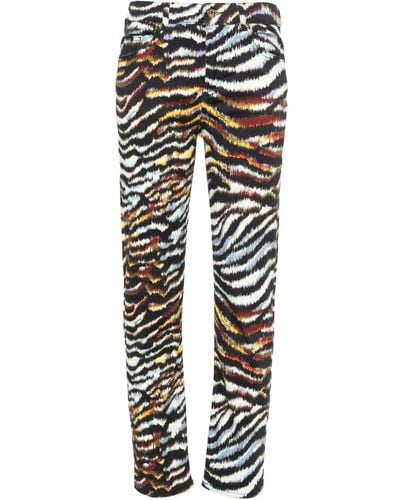 Just Cavalli Tiger-striped Straight Jeans - Black
