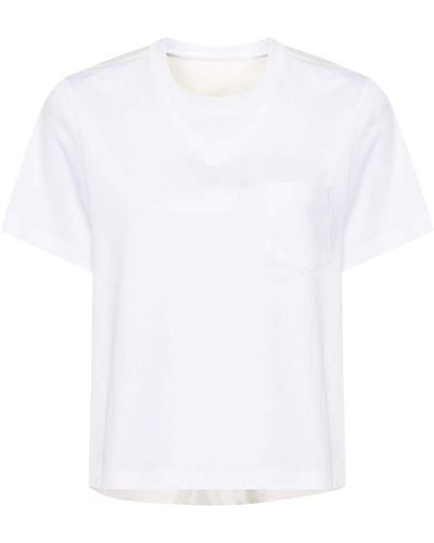 Sacai T-Shirt mit Kontrasteinsätzen - Weiß