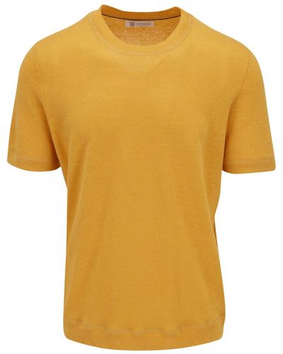 Brunello Cucinelli Short-sleeve Crew-neck T-shirt - Yellow
