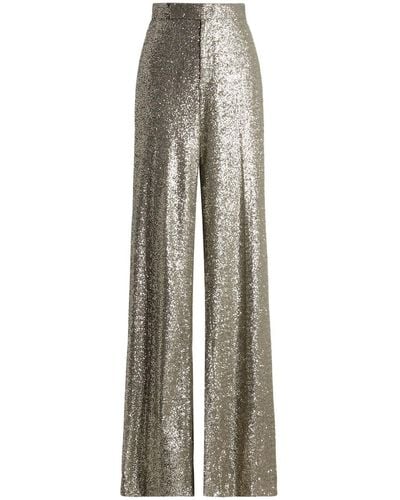 Ralph Lauren Collection Pantalones Welles con lentejuelas - Metálico