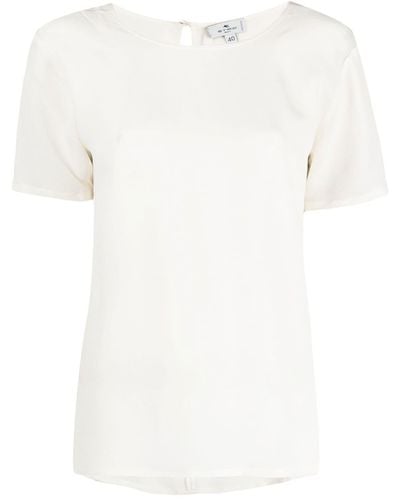 Etro Round-neck Silk T-shirt - White