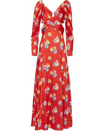 Carolina Herrera Midi-jurk Met Print - Rood