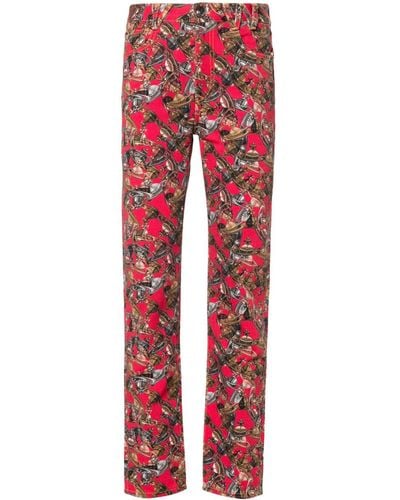 Vivienne Westwood W Harris Low-rise Straight-leg Jeans - Red