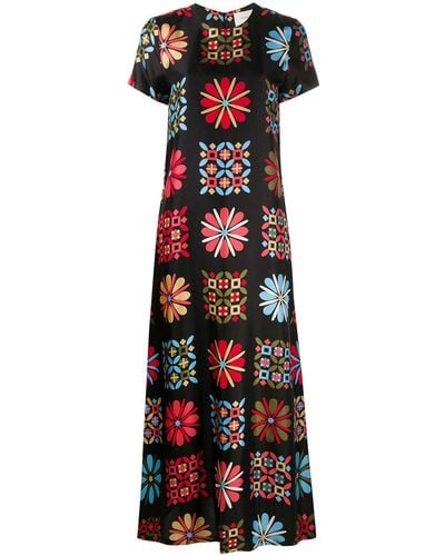 La DoubleJ Printed Silk Maxi Dress - Multicolor
